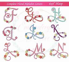 Image result for Embroidery Alphabet with Flowers