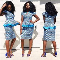 Image result for African Print Peplum Dress