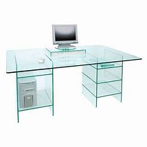 Image result for Clear Glass Computer Desk