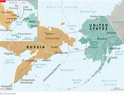 Image result for Alaska and Russia Map