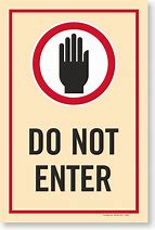 Image result for Sign Don't Enter