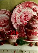 Image result for Red Toile Dishes