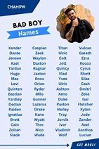 Image result for Good Bad Boy Names