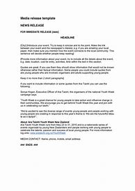 Image result for Media Release Example NZ