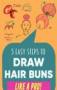 Image result for How to Draw Hair Bun