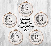 Image result for Embroidery Alphabet with Flowers