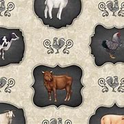 Image result for Cartoon Farm Animal Fabric