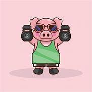 Image result for Pig Fitness Cartoon