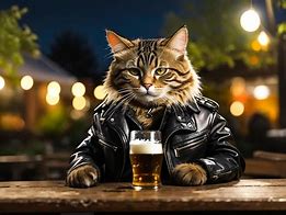 Image result for Cat Drinking Beer