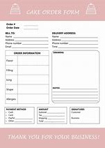 Image result for Cake Order Sheet Template