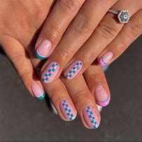 Image result for Pink and Teal Nails