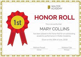 Image result for Honor Roll Award Certificate Template