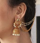 Image result for Gold Ear Chain Design