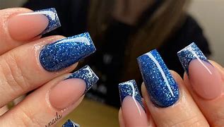 Image result for Blue Glitter Nail Designs