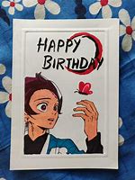 Image result for Demon Slayer Anime Birthday Card