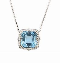 Image result for Aquamarine and Diamond Pendant Necklace