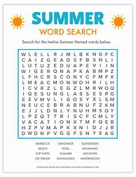 Image result for Word Search Puzzles Summer Theme