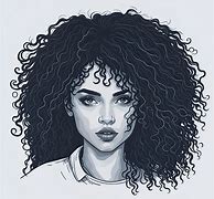 Image result for Curly Hair Girl Aesthetic Drawing