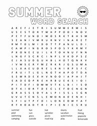 Image result for Easy Summer Word Search Puzzles