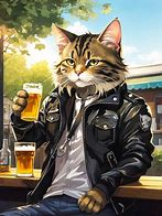 Image result for Cat Drinking Beer