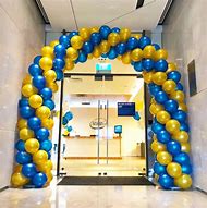 Image result for Yellow Blue Balloons Arch