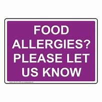 Image result for Food Allergies Please Let Us Know