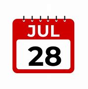 Image result for July 28 Calendar