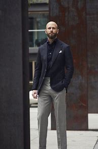 Image result for Gray Blazer Navy Pants