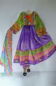 Image result for Afghan Dress Drawing