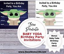 Image result for Baby Yoda Invitation