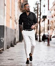 Image result for White Shirt Black Pants