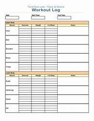 Image result for Blank Workout Chart