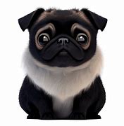 Image result for Kawaii Pug Black and White