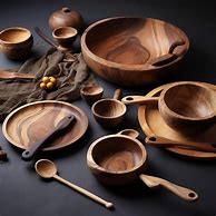 Image result for Wooden Crockery