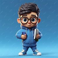 Image result for Ai Cartoon Boy with Glasses