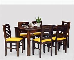 Image result for Wooden Dining Table with 6 Chairs