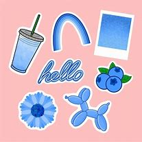 Image result for Aesthetic Blue and White Stickers Word