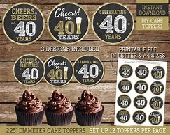 Image result for 40th Cupcake Toppers