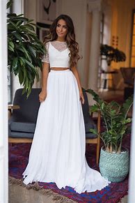 Image result for 2 Piece Wedding Dress