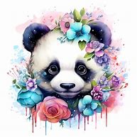 Image result for Panda That Has a Flowers