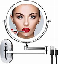 Image result for Wall Mounted Lighted Makeup Mirror