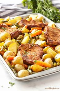 Image result for Pork Chop Sheet Pan Dinner