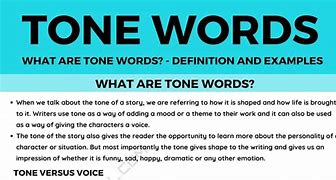 Image result for Tone Words for Serious