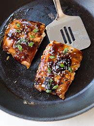 Image result for Teriyaki Salmon On Griddle