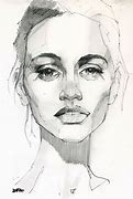 Image result for Lady Face Sketch