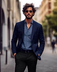 Image result for Dark Blue Blazer Men