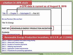 Image result for How to Cite Federal Regulations