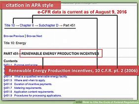 Image result for Citing Code of Federal Regulations