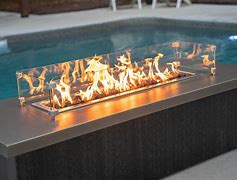 Image result for Long Fire Pit Glass Tables