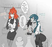 Image result for Diluc and Kaeya Genderbend